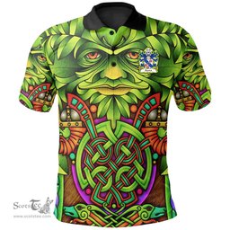 ScotsTee Shop Welsh Barret Coat of Arms Family Crest Wales Polo Shirt Celtic Green Man Polo Shirt