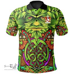 ScotsTee Shop Welsh Fitzhenry of Pembrokeshire Coat of Arms Family Crest Wales Polo Shirt Celtic Green Man Polo Shirt