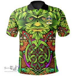 ScotsTee Shop Welsh Elian GEIMIAD Saint Coat of Arms Family Crest Wales Polo Shirt Celtic Green Man Polo Shirt