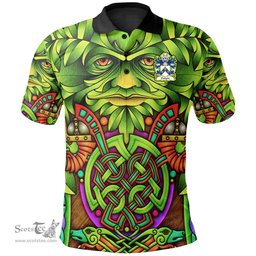 ScotsTee Shop Welsh Dafydd AP CARADOG Coat of Arms Family Crest Wales Polo Shirt Celtic Green Man Polo Shirt