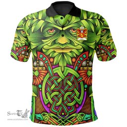 ScotsTee Shop Welsh James AP RHYS AP MAREDUDD Coat of Arms Family Crest Wales Polo Shirt Celtic Green Man Polo Shirt