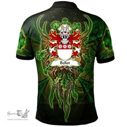 ScotsTee Shop Welsh Bellot Burton Denbighshire Coat of Arms Family Crest Wales Polo Shirt Green Celtic God Polo Shirt