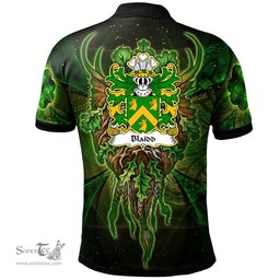 ScotsTee Shop Welsh Blaidd AB ELFARCH Coat of Arms Family Crest Wales Polo Shirt Green Celtic God Polo Shirt