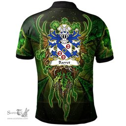 ScotsTee Shop Welsh Barret Coat of Arms Family Crest Wales Polo Shirt Green Celtic God Polo Shirt