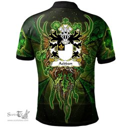 ScotsTee Shop Welsh Aeddan AP SEYSSYLLT Coat of Arms Family Crest Wales Polo Shirt Green Celtic God Polo Shirt