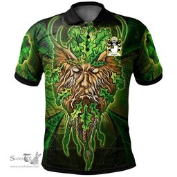ScotsTee Shop Welsh Aeddan AP SEYSSYLLT Coat of Arms Family Crest Wales Polo Shirt Green Celtic God Polo Shirt