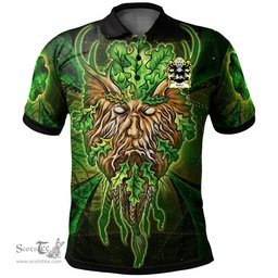 ScotsTee Shop Welsh Bithel Coat of Arms Family Crest Wales Polo Shirt Green Celtic God Polo Shirt