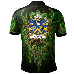 ScotsTee Shop Welsh Aubrey of Breconshire Coat of Arms Family Crest Wales Polo Shirt Green Celtic God Polo Shirt