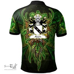 ScotsTee Shop Welsh Adam AB IFOR OF GWENT Coat of Arms Family Crest Wales Polo Shirt Green Celtic God Polo Shirt