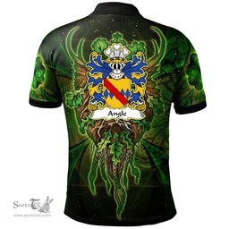 ScotsTee Shop Welsh Angle Pembrokeshire Coat of Arms Family Crest Wales Polo Shirt Green Celtic God Polo Shirt