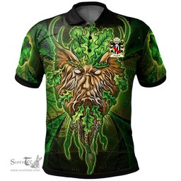 ScotsTee Shop Welsh Burghill Lord of Crickhowell Coat of Arms Family Crest Wales Polo Shirt Green Celtic God Polo Shirt