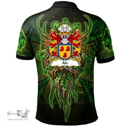 ScotsTee Shop Welsh Alo ab Ithel King of Gwent Coat of Arms Family Crest Wales Polo Shirt Green Celtic God Polo Shirt