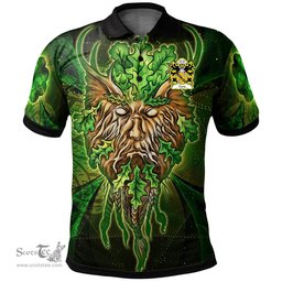ScotsTee Shop Welsh Cuny of Welston Pembrokeshire Coat of Arms Family Crest Wales Polo Shirt Green Celtic God Polo Shirt