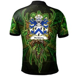 ScotsTee Shop Welsh Henbury of Denbighshire Coat of Arms Family Crest Wales Polo Shirt Green Celtic God Polo Shirt