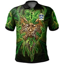 ScotsTee Shop Welsh Henbury of Denbighshire Coat of Arms Family Crest Wales Polo Shirt Green Celtic God Polo Shirt