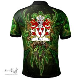 ScotsTee Shop Welsh Fort of Llansteffan Carmarthenshire Coat of Arms Family Crest Wales Polo Shirt Green Celtic God Polo Shirt