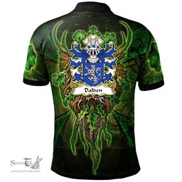 ScotsTee Shop Welsh Dalden of Penarth Glamorgan Coat of Arms Family Crest Wales Polo Shirt Green Celtic God Polo Shirt