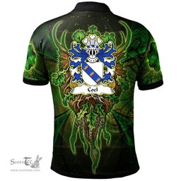 ScotsTee Shop Welsh Coel or Coilus self declared King of Britain Coat of Arms Family Crest Wales Polo Shirt Green Celtic God Polo Shirt