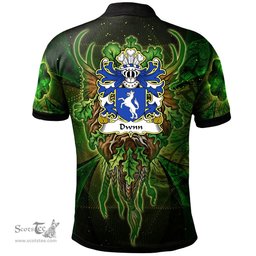 ScotsTee Shop Welsh Dwnn DON of Croesallgwn Carmarthenshire Coat of Arms Family Crest Wales Polo Shirt Green Celtic God Polo Shirt