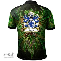 ScotsTee Shop Welsh Eyton of Denbighshire Coat of Arms Family Crest Wales Polo Shirt Green Celtic God Polo Shirt