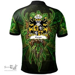 ScotsTee Shop Welsh Gwyn Sir John of Trewyn Coat of Arms Family Crest Wales Polo Shirt Green Celtic God Polo Shirt
