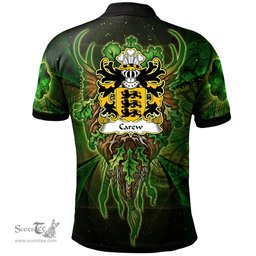 ScotsTee Shop Welsh Carew of Pembrokeshire Coat of Arms Family Crest Wales Polo Shirt Green Celtic God Polo Shirt
