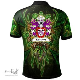 ScotsTee Shop Welsh Exmewe of Ruthin Denbighshire Coat of Arms Family Crest Wales Polo Shirt Green Celtic God Polo Shirt