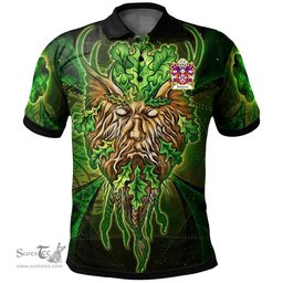 ScotsTee Shop Welsh Exmewe of Ruthin Denbighshire Coat of Arms Family Crest Wales Polo Shirt Green Celtic God Polo Shirt