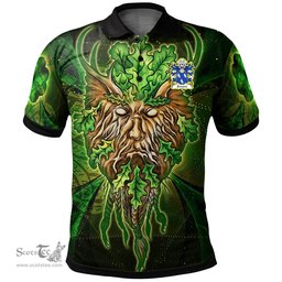 ScotsTee Shop Welsh Edward AP RHYS Coat of Arms Family Crest Wales Polo Shirt Green Celtic God Polo Shirt