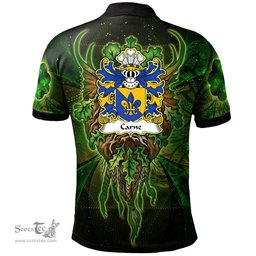 ScotsTee Shop Welsh Carne of Nash and Ewenni Glamorgan Coat of Arms Family Crest Wales Polo Shirt Green Celtic God Polo Shirt