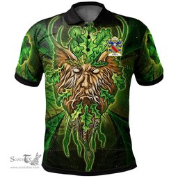 ScotsTee Shop Welsh Clifford of Herefordshire Coat of Arms Family Crest Wales Polo Shirt Green Celtic God Polo Shirt