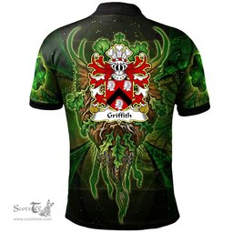 ScotsTee Shop Welsh Griffith of Penrhyn descended from Gwilym Coat of Arms Family Crest Wales Polo Shirt Green Celtic God Polo Shirt