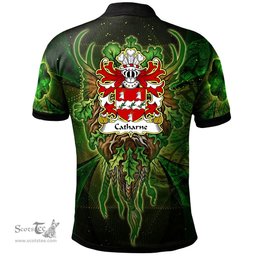 ScotsTee Shop Welsh Catharne of Prendergast Coat of Arms Family Crest Wales Polo Shirt Green Celtic God Polo Shirt