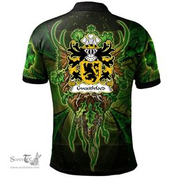 ScotsTee Shop Welsh Gwaithfoed of Ceredigion or Fawr Coat of Arms Family Crest Wales Polo Shirt Green Celtic God Polo Shirt