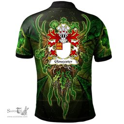 ScotsTee Shop Welsh Gloucester mother was heiress to Fitzhamon Coat of Arms Family Crest Wales Polo Shirt Green Celtic God Polo Shirt