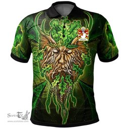 ScotsTee Shop Welsh Gloucester mother was heiress to Fitzhamon Coat of Arms Family Crest Wales Polo Shirt Green Celtic God Polo Shirt