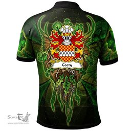 ScotsTee Shop Welsh Coety Lords of Coety Glamorganshire Coat of Arms Family Crest Wales Polo Shirt Green Celtic God Polo Shirt