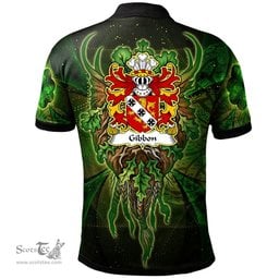 ScotsTee Shop Welsh Gibbon of Glamorgan Coat of Arms Family Crest Wales Polo Shirt Green Celtic God Polo Shirt