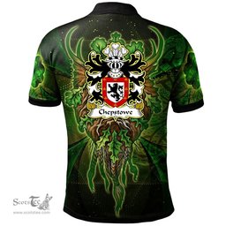 ScotsTee Shop Welsh Chepstowe Monmouthshire Coat of Arms Family Crest Wales Polo Shirt Green Celtic God Polo Shirt