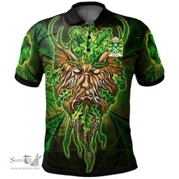 ScotsTee Shop Welsh Edward AP JOHN WYNN AB IEUAN Coat of Arms Family Crest Wales Polo Shirt Green Celtic God Polo Shirt