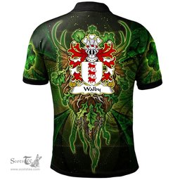 ScotsTee Shop Welsh Walby of Breconshire Coat of Arms Family Crest Wales Polo Shirt Green Celtic God Polo Shirt
