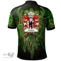 ScotsTee Shop Welsh Madog FYCHAN Coat of Arms Family Crest Wales Polo Shirt Green Celtic God Polo Shirt