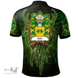 ScotsTee Shop Welsh Uthr PENDRAGON Father of King Arhtur Coat of Arms Family Crest Wales Polo Shirt Green Celtic God Polo Shirt