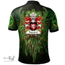 ScotsTee Shop Welsh Tegwared Y BAISWEN Coat of Arms Family Crest Wales Polo Shirt Green Celtic God Polo Shirt