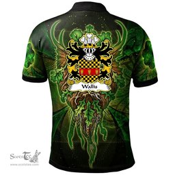 ScotsTee Shop Welsh Wallis of Llan arth Monmouthshire Coat of Arms Family Crest Wales Polo Shirt Green Celtic God Polo Shirt