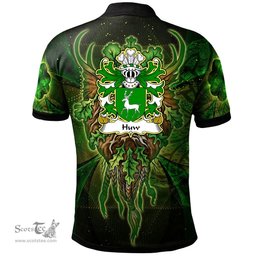 ScotsTee Shop Welsh Huw AP LLYWELYN AP MAREDUDD Coat of Arms Family Crest Wales Polo Shirt Green Celtic God Polo Shirt