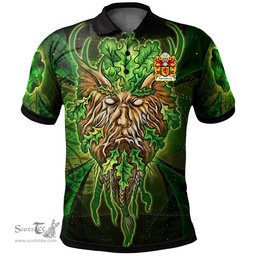 ScotsTee Shop Welsh Mawddwy lords of Coat of Arms Family Crest Wales Polo Shirt Green Celtic God Polo Shirt