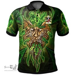 ScotsTee Shop Welsh Rhys AB EINION SAIS Coat of Arms Family Crest Wales Polo Shirt Green Celtic God Polo Shirt