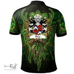 ScotsTee Shop Welsh Rhys AB EINION SAIS Coat of Arms Family Crest Wales Polo Shirt Green Celtic God Polo Shirt