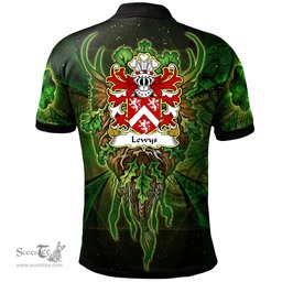 ScotsTee Shop Welsh Lewys of Bodedern Llifon Anglesey Coat of Arms Family Crest Wales Polo Shirt Green Celtic God Polo Shirt